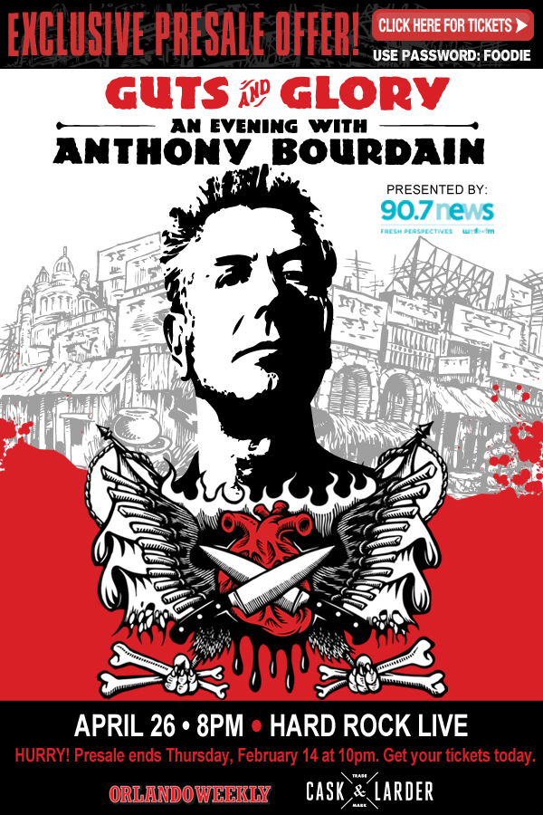 Anthony Bourdain brings Guts & Glory Tour to Hard Rock LIVE in Orlando on April 26